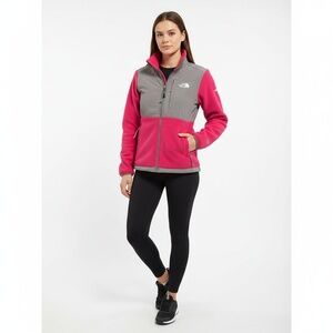 The North Face Denali Fleece Full-Zip Winter Jacket Womens Small Pink Grey
